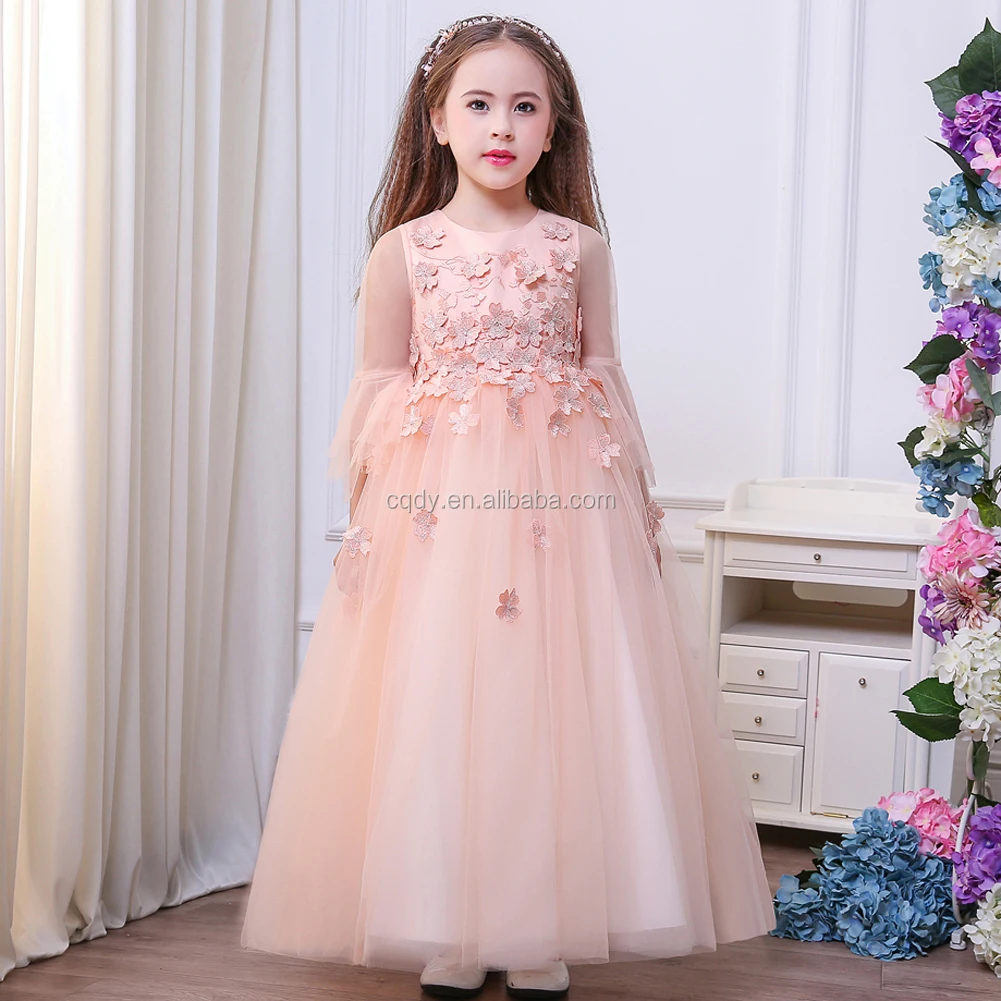 peach color baby girl dress