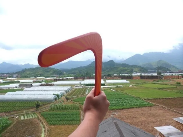 5 PCs wooden V shape Boomerang outdoor toys Children professional Frisbee flying disc chilhood memory classic