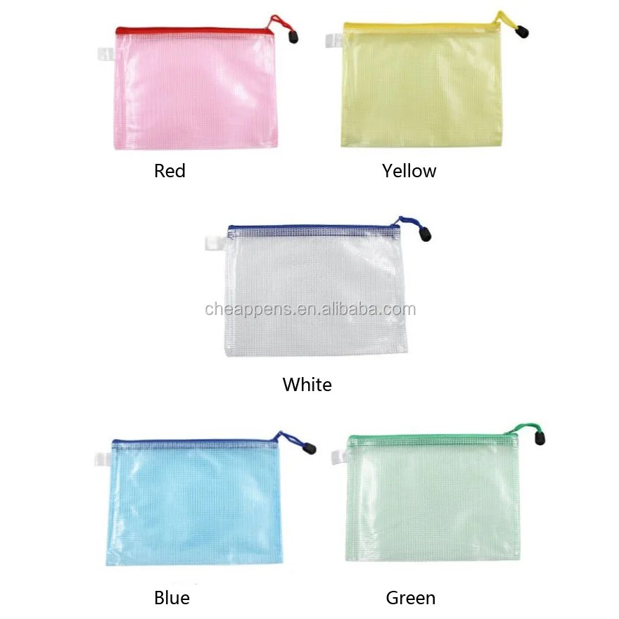 Mesh Document Bag A5 Size Duralble Plastic Zipper File Wallet - Buy ...