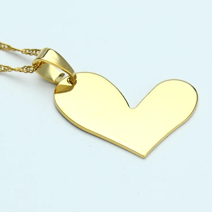 18k gold plated small gold heart pendant