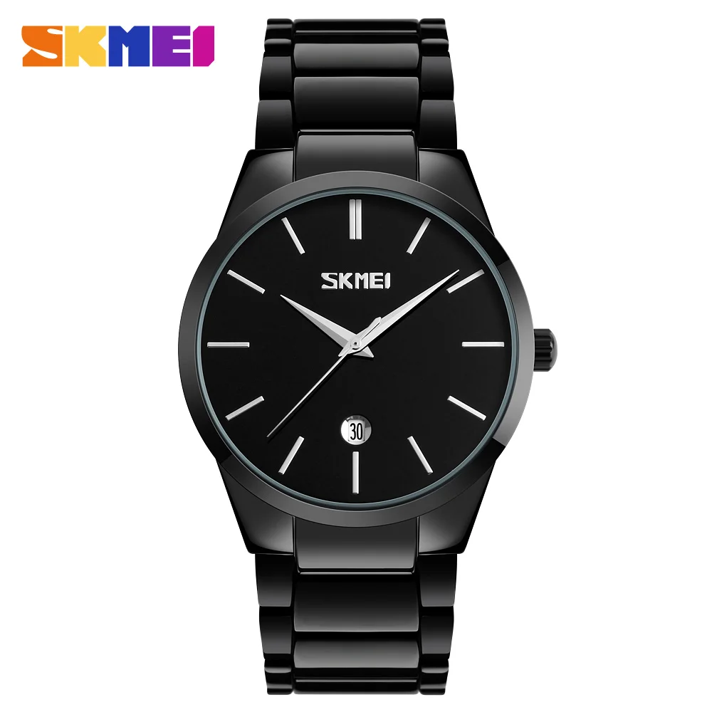 

SKMEI 9140 Complete Calendar Simple Quartz Wristwatches Fashion Casual 30M Water Resistant Watches, 5 colors to choose