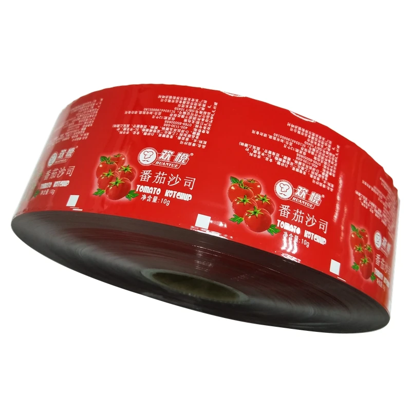 
High precision top grade moderate price aseptic food packaging plastic roll film sachet film roll for tomato paste 