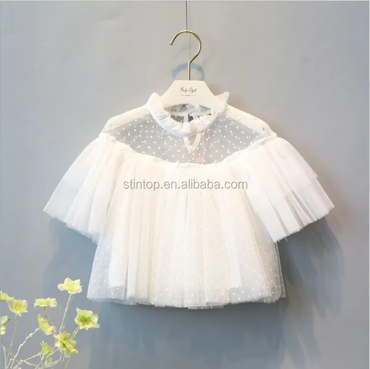 

Hot sale Summer girl net yarn princess shirt children doll girls shirt
