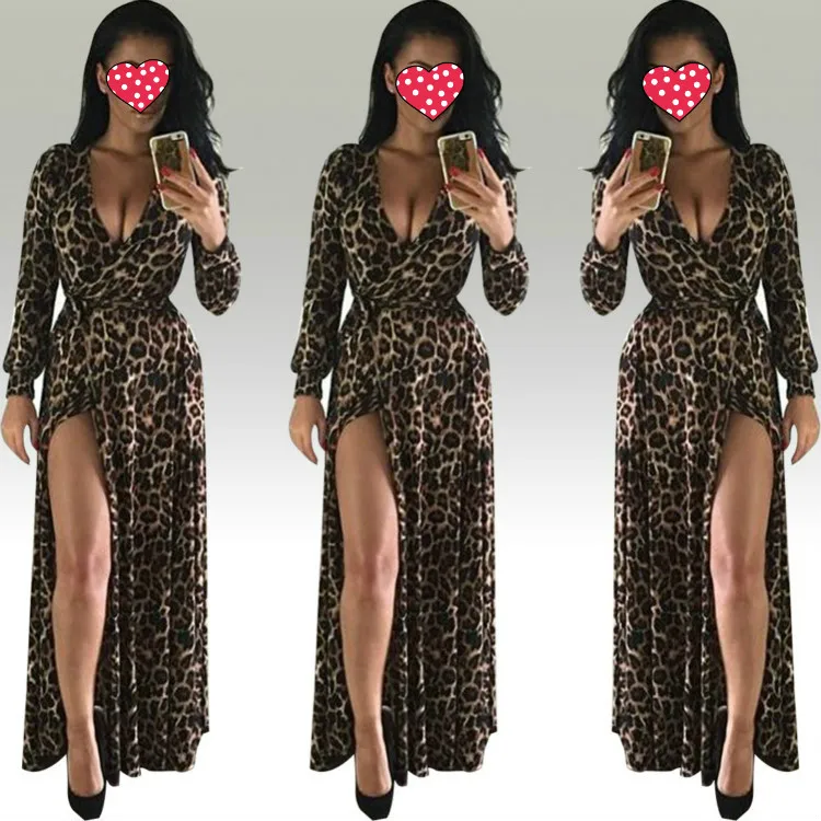 

Hot Selling Leopard Women Long Dress Ladies Fancy Dress Long Skirt For Women, Shown