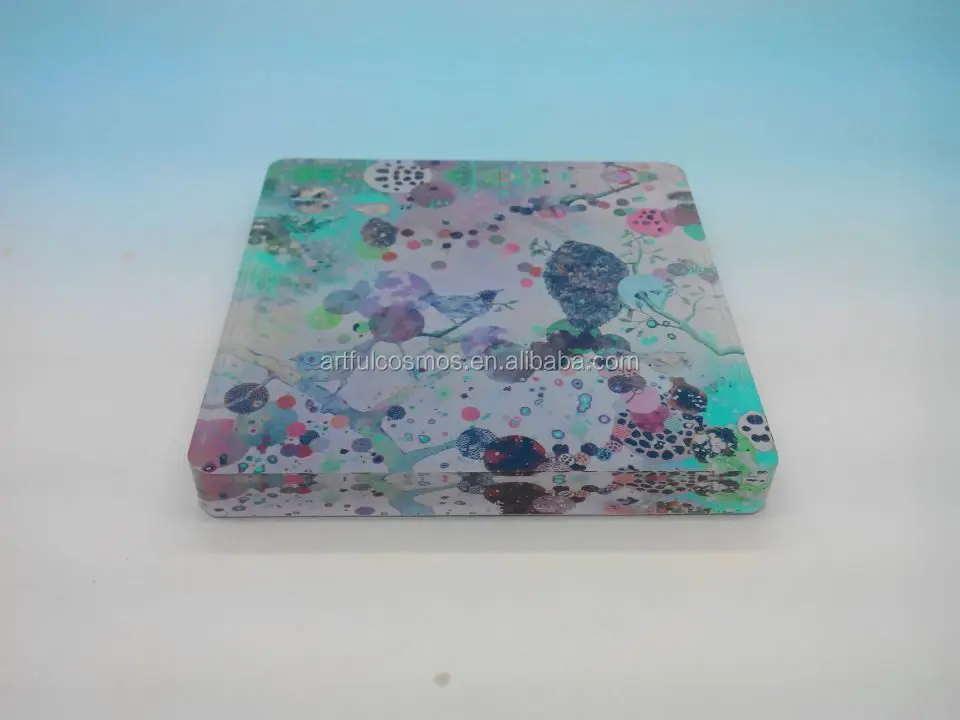 Customized 100x100mm Clear And Colored Square Acrylic Coaster Blanks