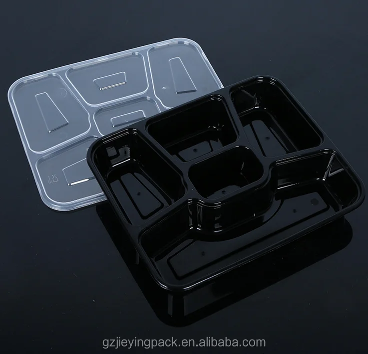 
5 compartments Meal Prep Containers PP Storage disposable food grade plastic reusable container with lid 
