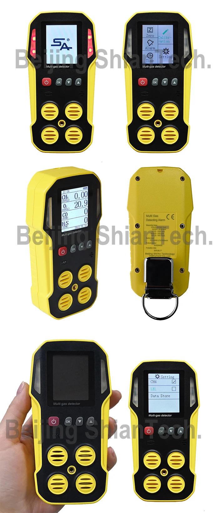 Data Logger Portable Multi 4 Gas Detector For Mining Gas Safety