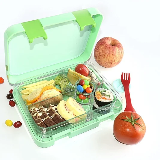 

Aohea Leakproof 5 compartment Japanese plastic kid bento lunch box with dividers food container