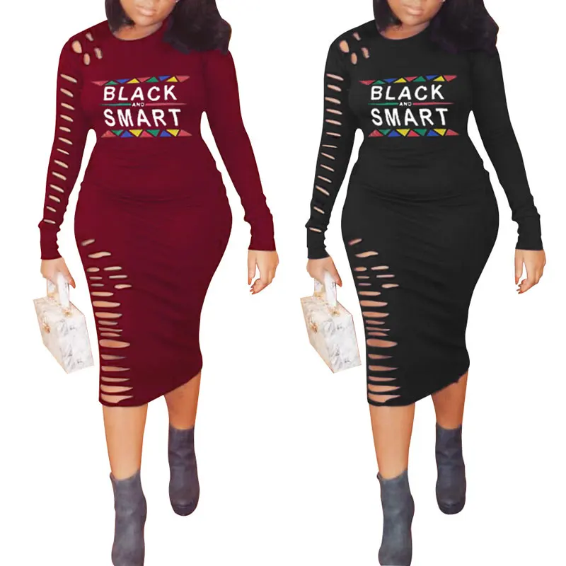 

81203-MX22 cut out design letter print women dresses sexy