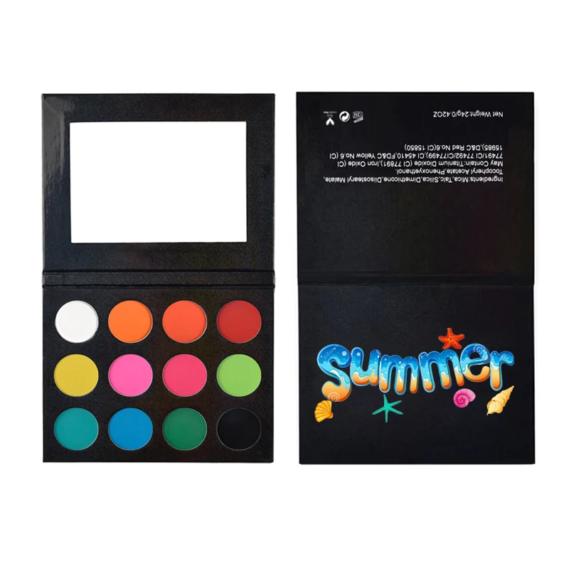 Make Your Own Brand High Quality 12 Color Professional Custom Eyeshadow Palette