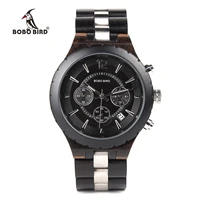 

bobo bird luxury chronograph wristwatch man wood watch with wood and metal