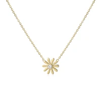 

Eico High Quality Jewelry 14K Gold Plated 925 Sterling Silver Flower Pendant Necklace