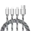 2019 high-end durable micro type c for iPhone for Lightning multi 8 pin Charging Cable 3 in 1 usb cable Aluminum alloy shell