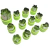Fruit Cutter Shapes Set - 12 Pieces Stainless Steel Vegetable Cutters with plastic cap to protect hand Play dough cutter