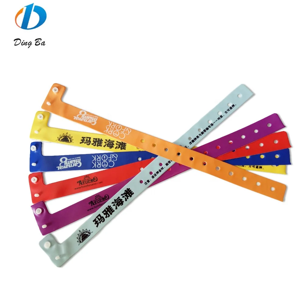 

Events Festival Plastic L Shape Custom Logo Bracelets popular Items Orange PVC Wristbands, Oange blue red,11 types color