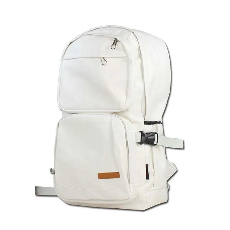 plain white backpack