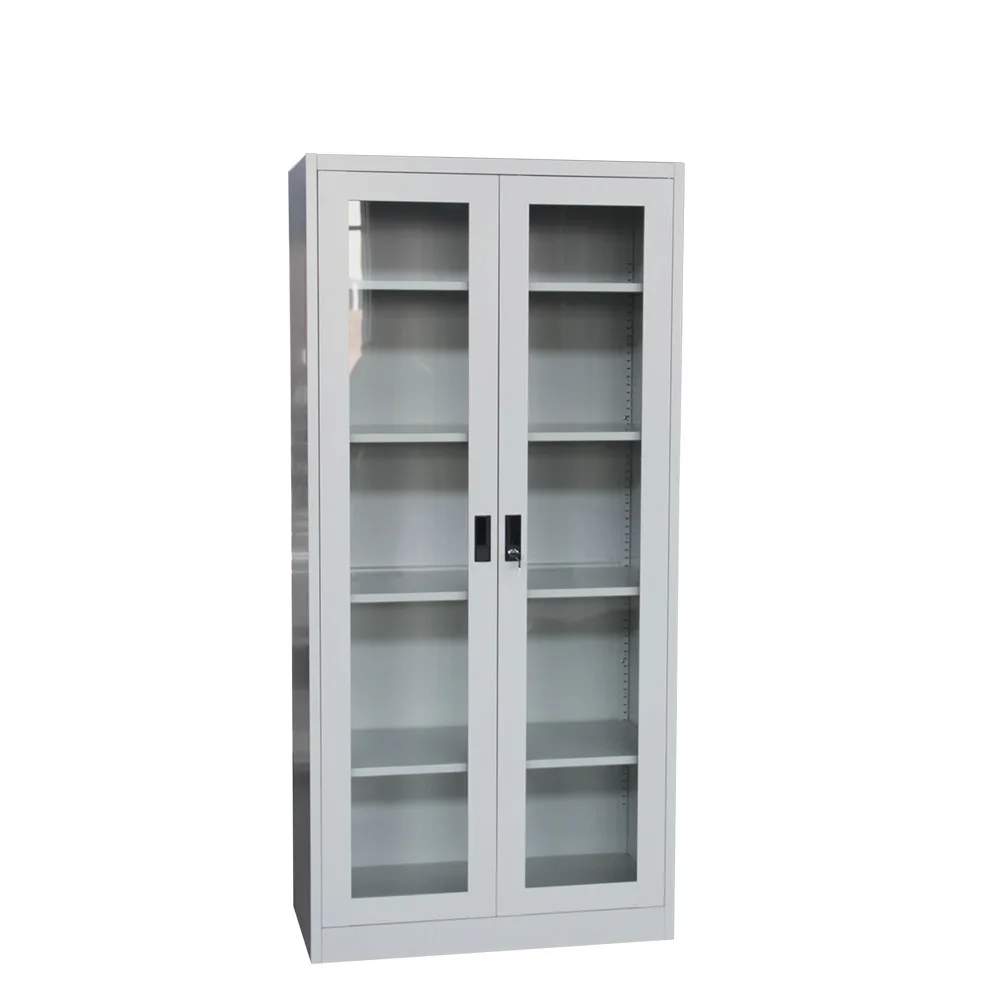 Swing Door Open Shelf Metal Storage With 4 Shelved Storage With