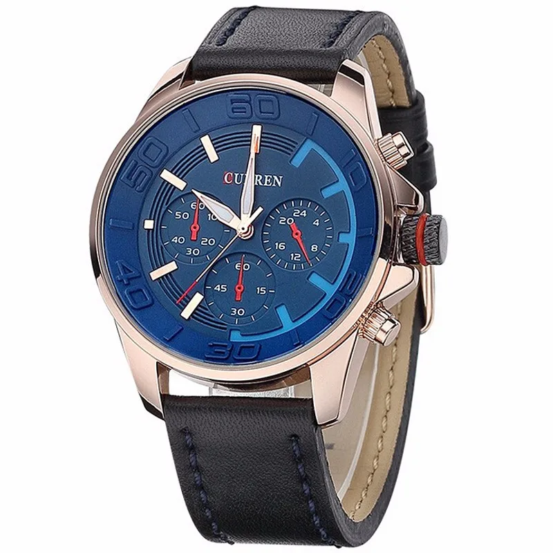 

New Fashion Design Brand CURREN 8187 Casual Business Mens Genuine Leather Belt Army Sport Watch Quartz Wristwatch