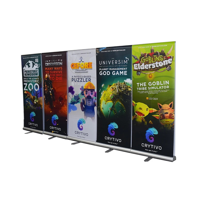 Small Staples Tabletop Double Sided Exhibition Roller Banner