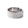 Hot hot style set diamond five rows of diamond ring stainless steel soft clay clay full diamond titanium steel ring jewelry