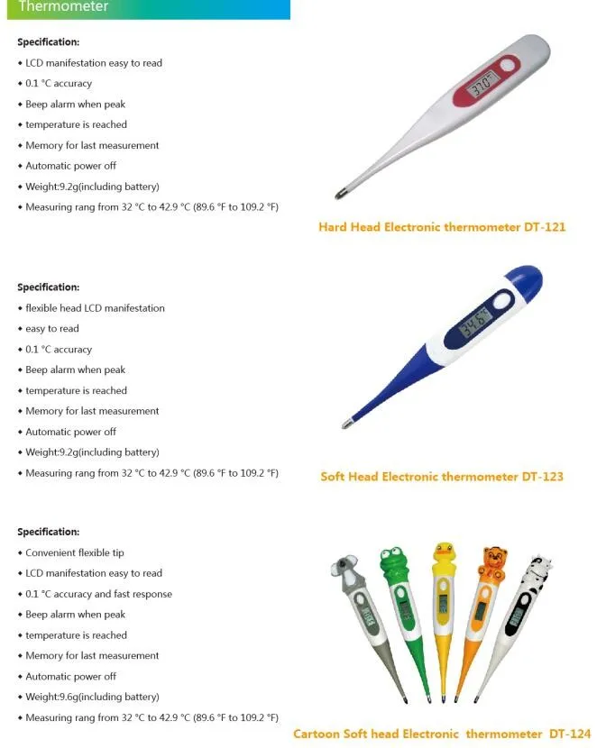 Clinic Use Flexible Instant Read Electronic Oral Armpit Rectal