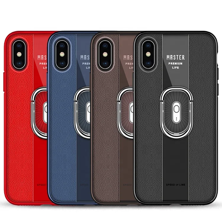 

Saiboro new arrival iphone case full cover business phone case magnet finger ring case cover for apple iphone x