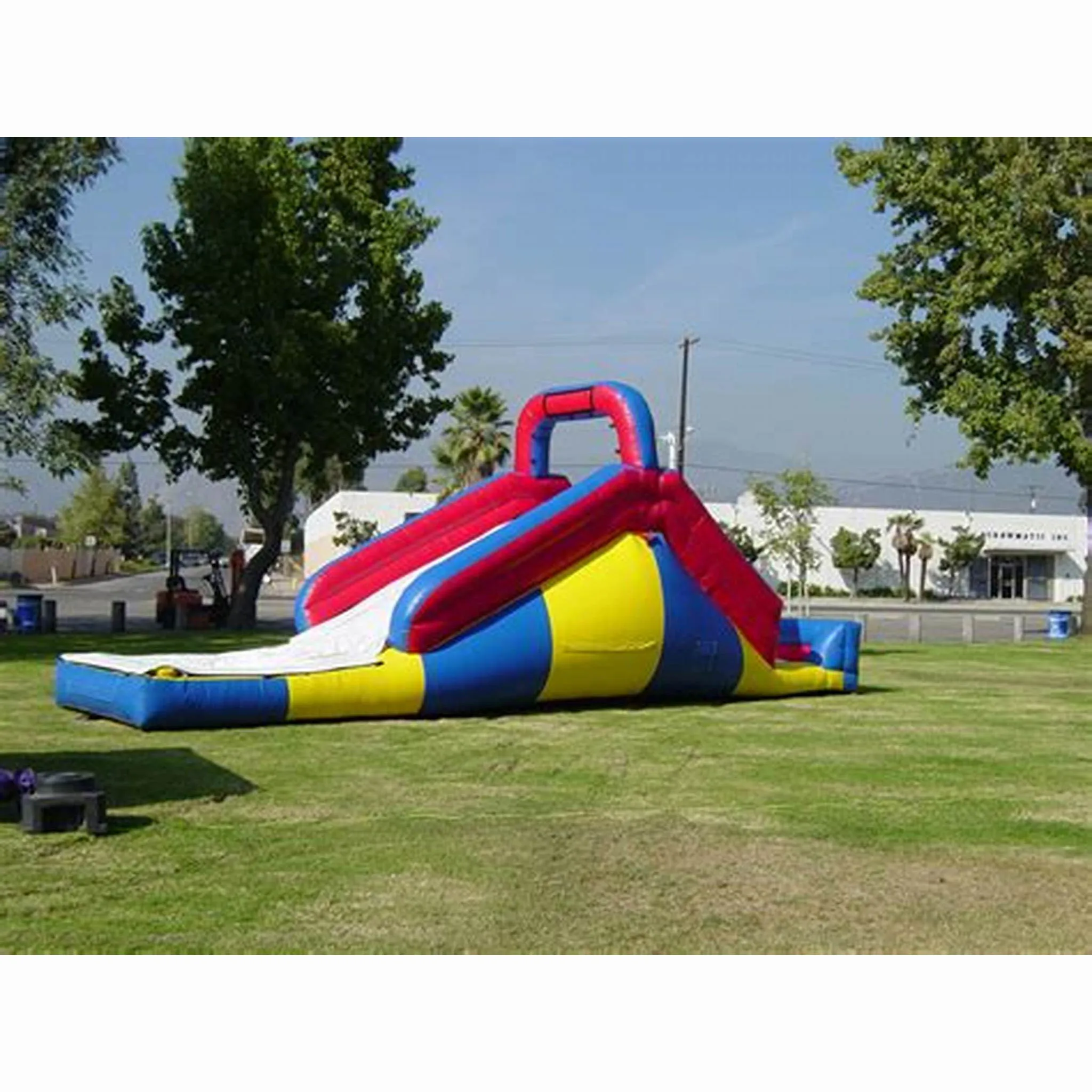 large inflatable pool with slide