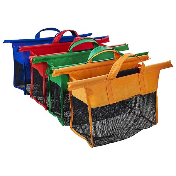 

foldable Cart 4color Trolley non woven Shopping bag for supermarket, Orange ,blue ,red ,green