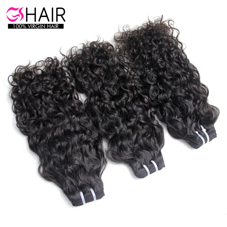 

2019 10-30inch Unprocessed Virgin Remy Full Cuticle Indian Water Wave Hair Extensions 3 Bundles Natural Black Curly Weave Style, Natural color