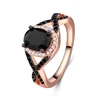 AC022018 AngryCat Black Gold Ruby Party Wedding Sapphire Bizuteria Women Diamond Jade Rings Rock Obsidian Jewelry Ring