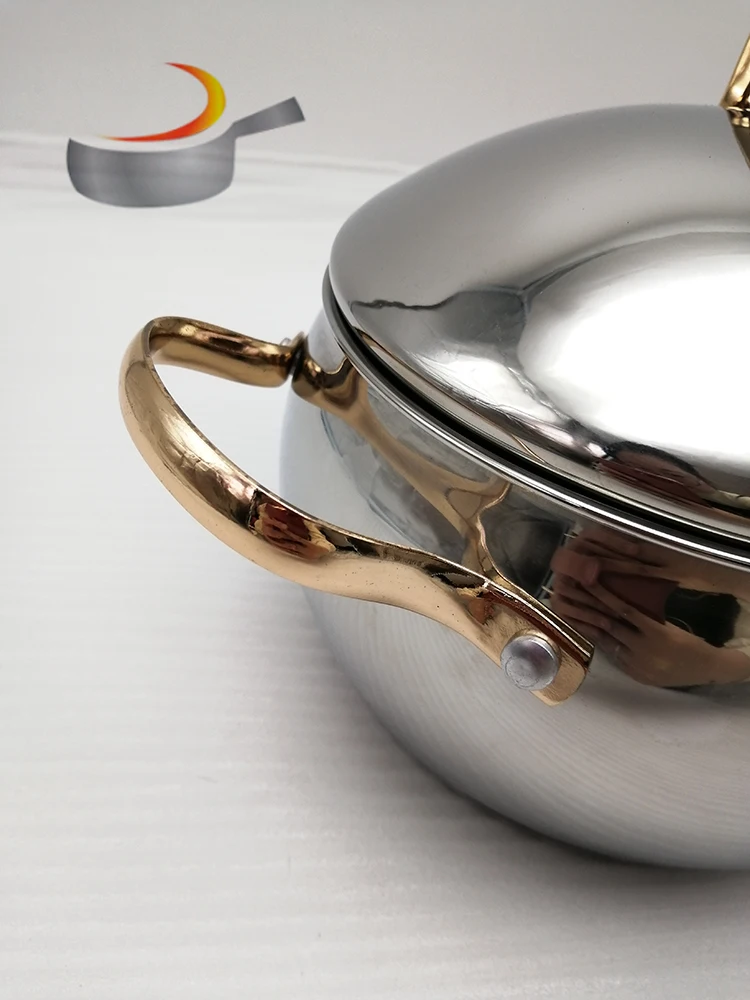 Factory 12pcs Goldplated Knob And Handle Stainless Steel Cookware Set