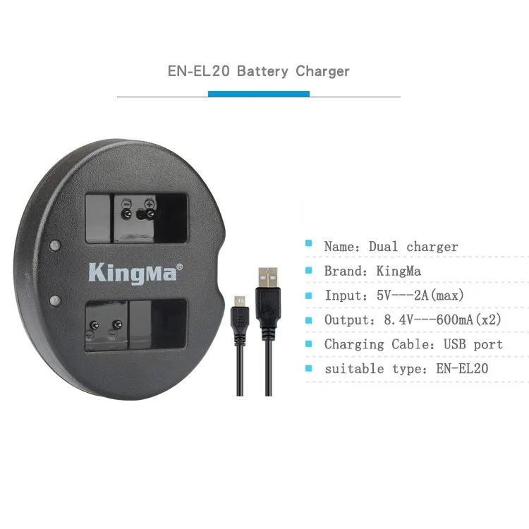 Kingma Bm015 Enel Micro Usb Dual Port Charger For Nikon En El Rechargeable Battery Buy En El Usb Dual Charger Usb Charger For En El Battery Product On Alibaba Com
