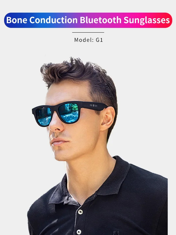 Open Ear Bone Conduction Speaker Sports Polarized Frame Wireless Smart Stereo Sound Audio Music Bluetooth Sunglasses