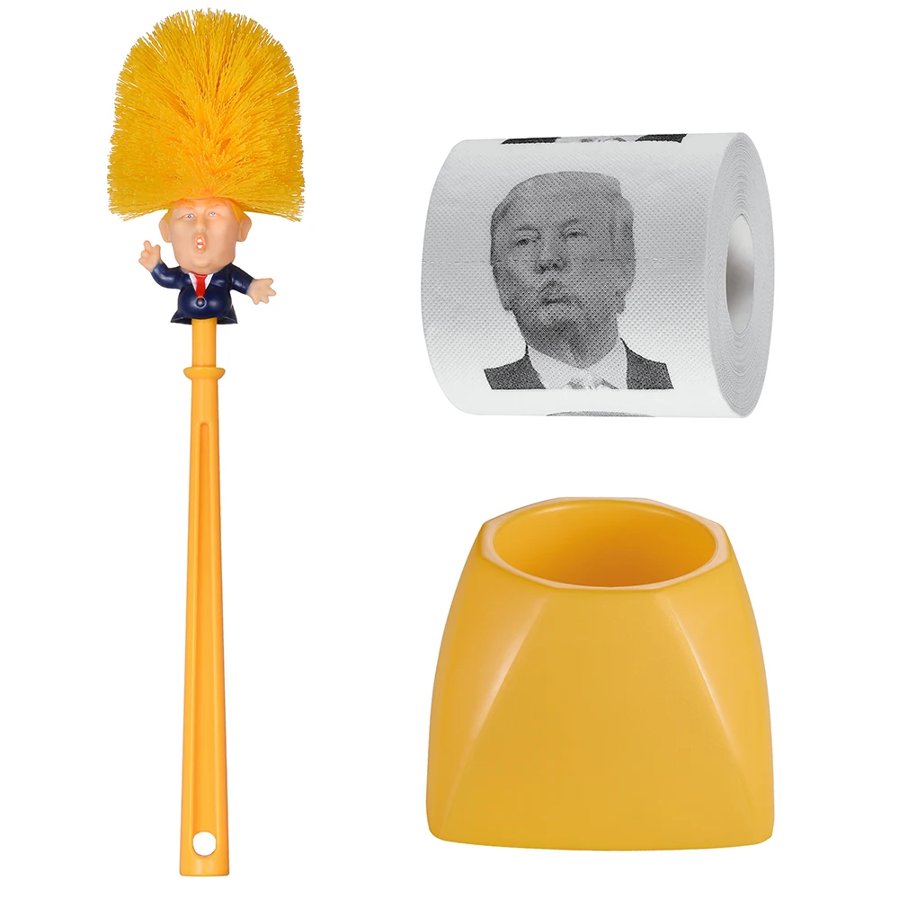 
2020 american Fancy Long Handle Donald Trump Toilet Cleaning Cleaner Brush and paper donald trump toilet brush 