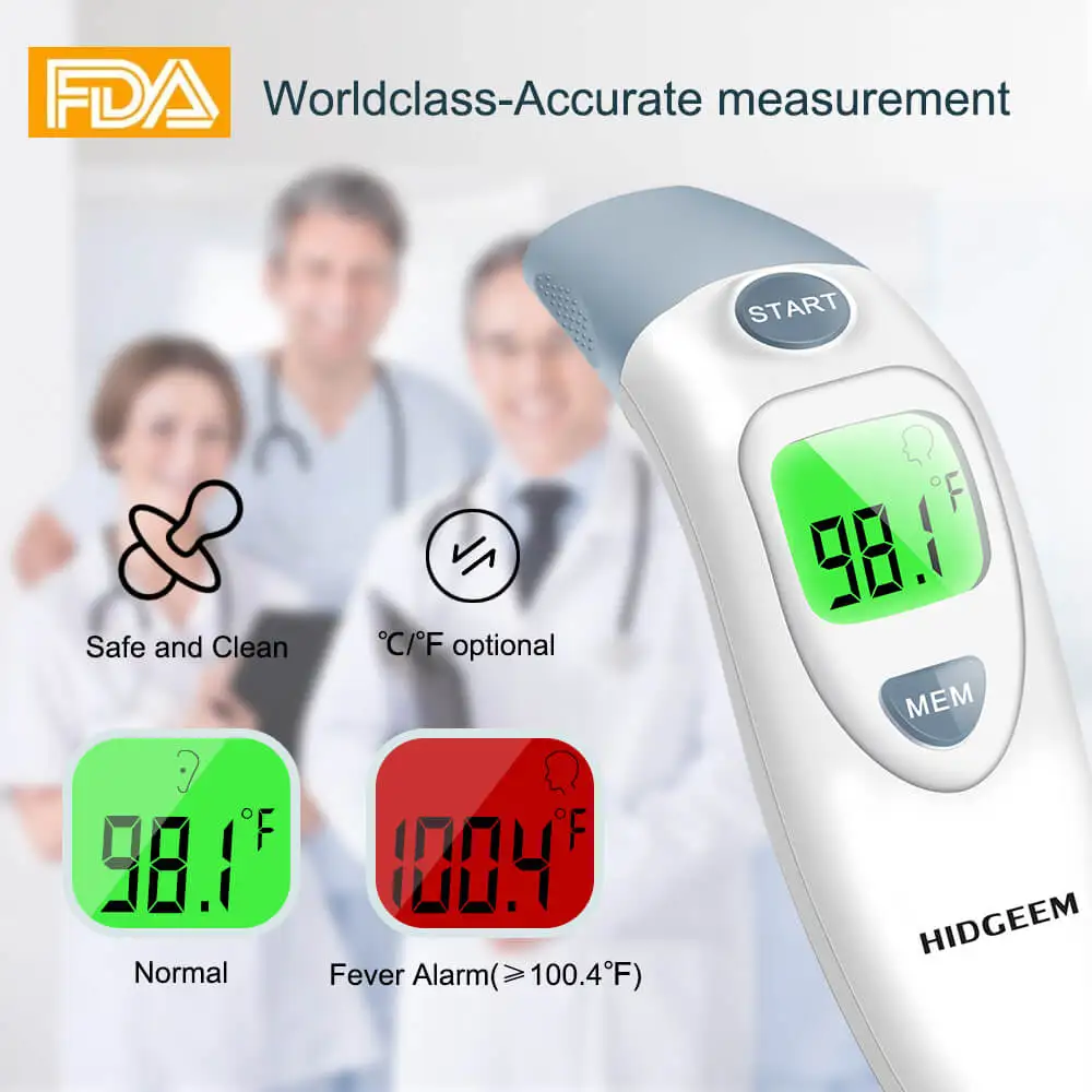 Instant Read Clinical or Home Use Medical Electronic Infrared Baby Bath Water Thermometer Forehead Thermometer for Children