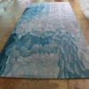 Blue Turtle Shell Pattern Hand Cut Catpet Rug