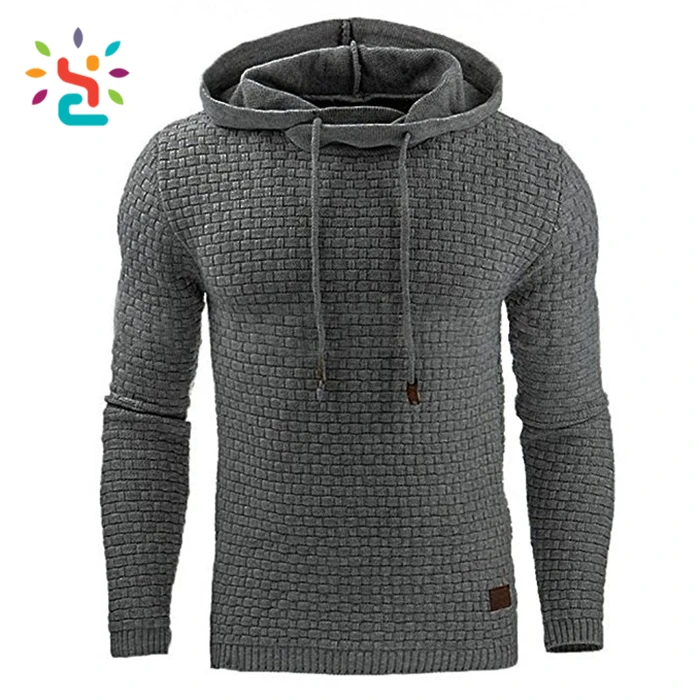 

Personalized Basket Lines Pattern Hoodies Mens Fleece Custom Leather Patch Sweatshirt, Customized