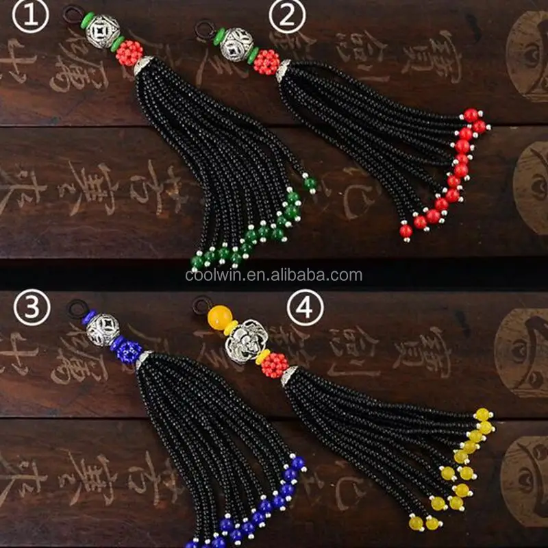 

coolwin 2016 new design gemstone beaded mini tassels