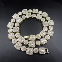 

11.5mm Baguette cz chain Mens Hip hop Tennis cz Chain Necklace