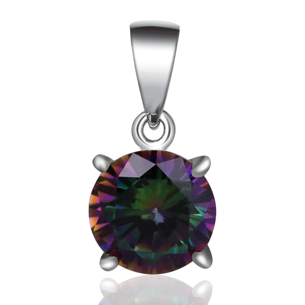 

POLIVA USA Best Seller Special Personalized 925 Sterling Silver Gemstone Colorful Necklace Pendant, N/a