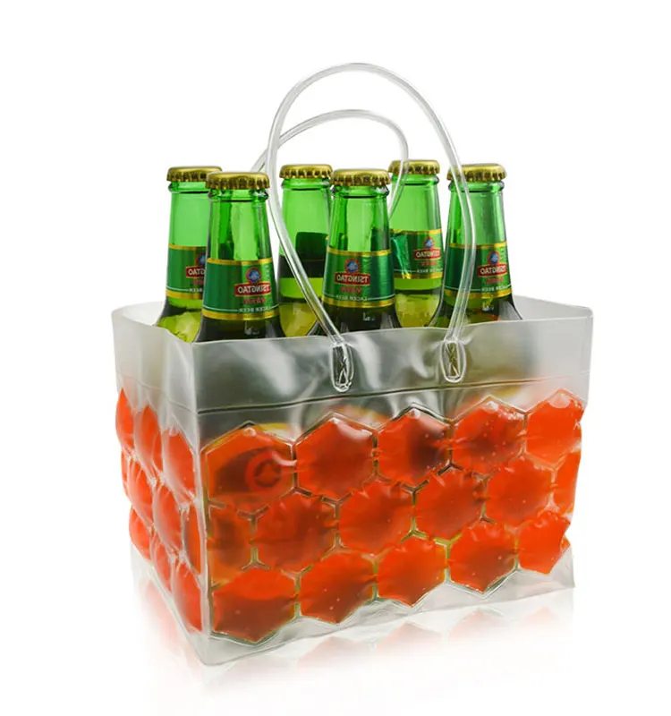 Keeping Cooling Pvc Gel Cooler 6 Bottle Wine Bag Flexible Ice Packs For