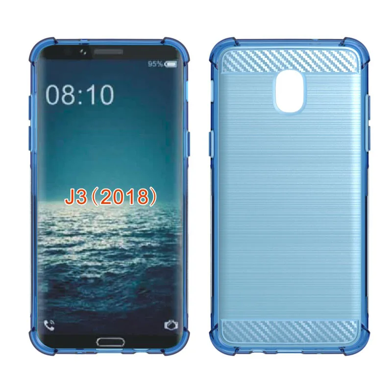 newstyle Carbon Fiber Cover soft Tpu Brushed case For Samsung Galaxy J3 2018