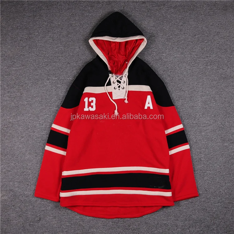 blank hockey hoodies with laces