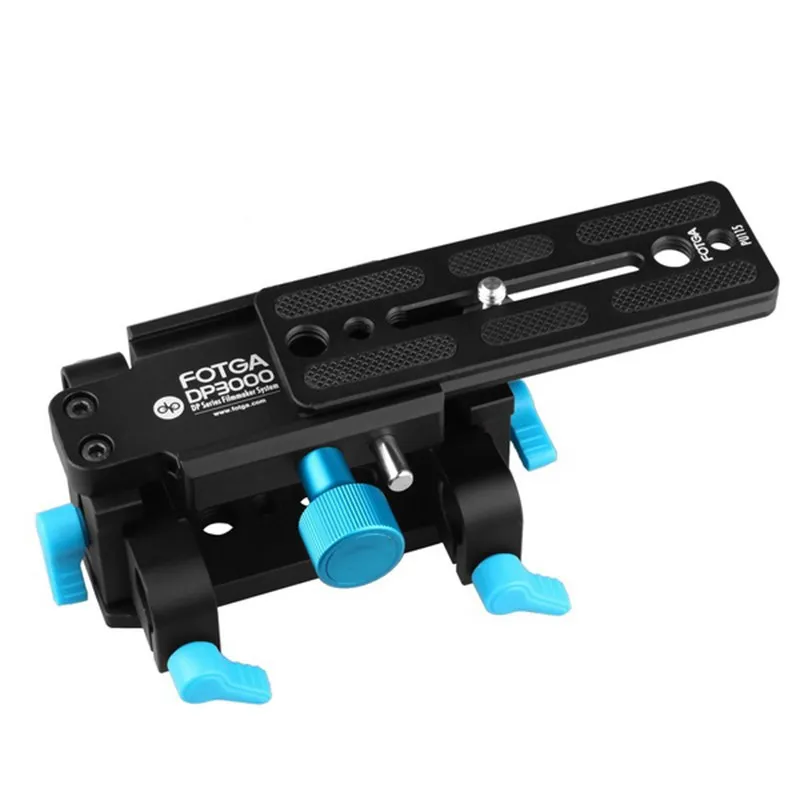 

FOTGA 15mm Rods Support Quick Release Base Plate with 1/4 3/8" Tripod Mount for DSLR Camera