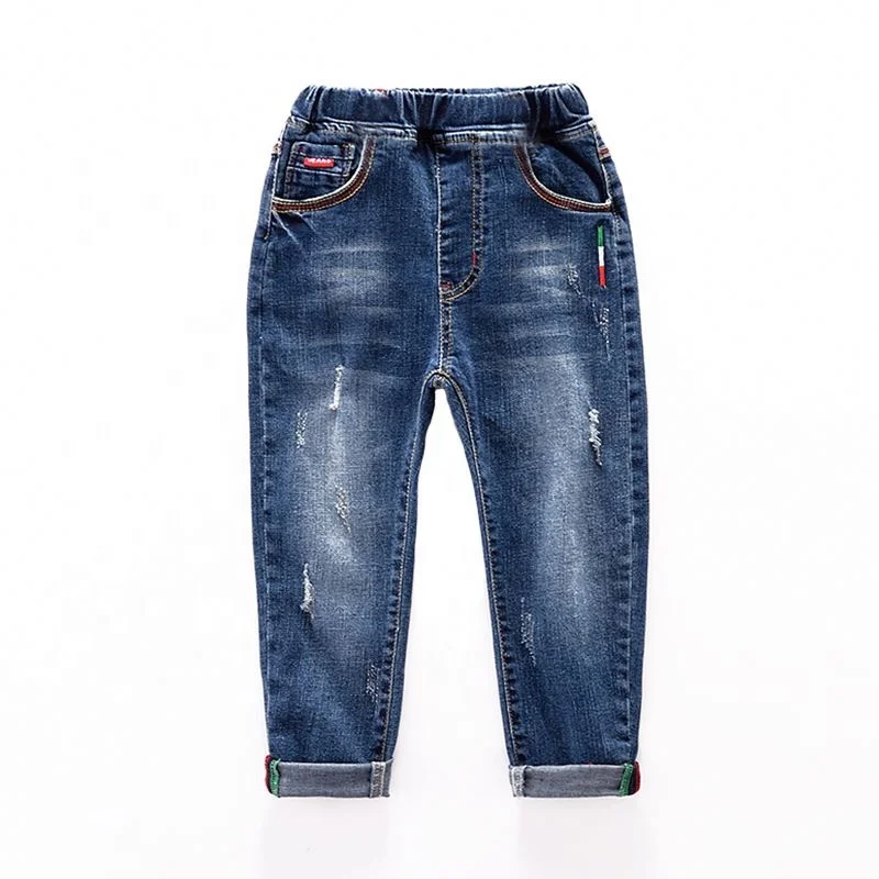 

Hot Selling Boys Denim Jeans Pants with holes For Age2-8 Years, Blue