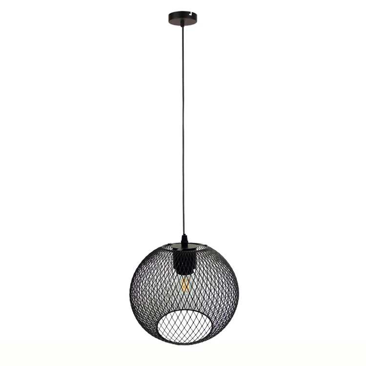 Modern Mesh Design Black Metal Ceiling Pendant light for Home Coffee Shop E27 Deco LED Pendant Lamp