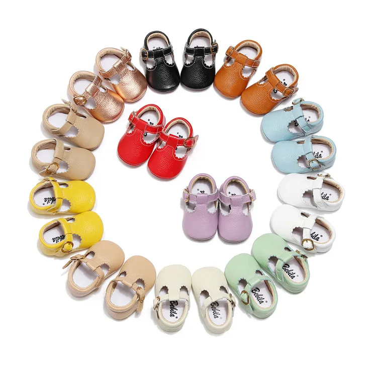 

Hard Sole Genuine Leather T-bar Mary Jane Baby Girls Shoes Infants Toddler Baby Princess Ballet Shoes Newborn Crib Shoes, Customized color