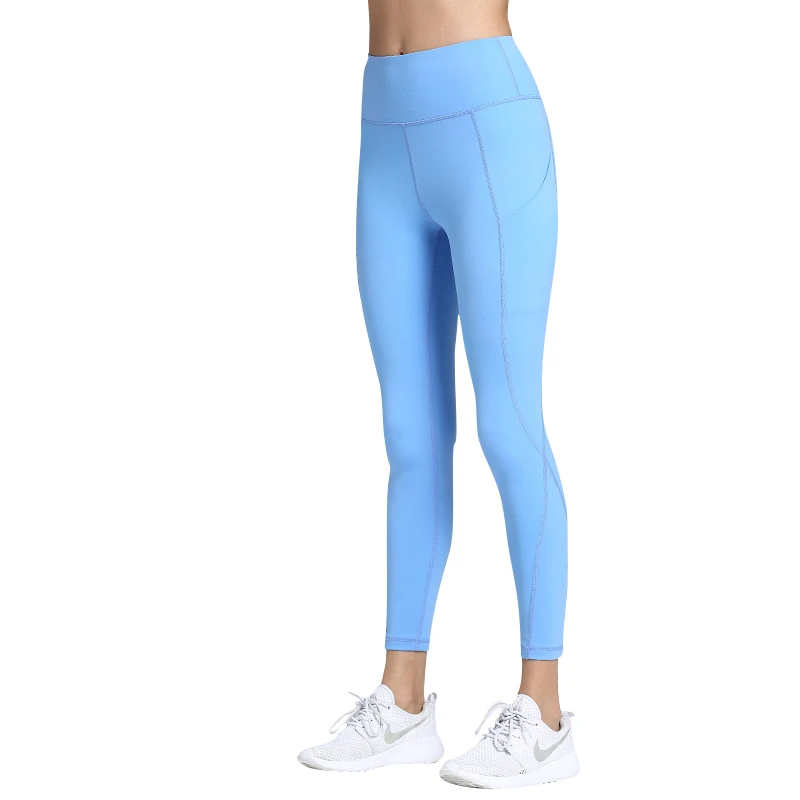 

KABLE Leggings High Waist Out Pocket Yoga Capris Tummy Control Workout Running 4 Way Stretch Yoga Pants, Black;purple;blue;orange;deep purple