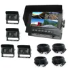 4CHs 7 Inch Waterproof IP69K Quad Monitor and Front Rear View Cameras System