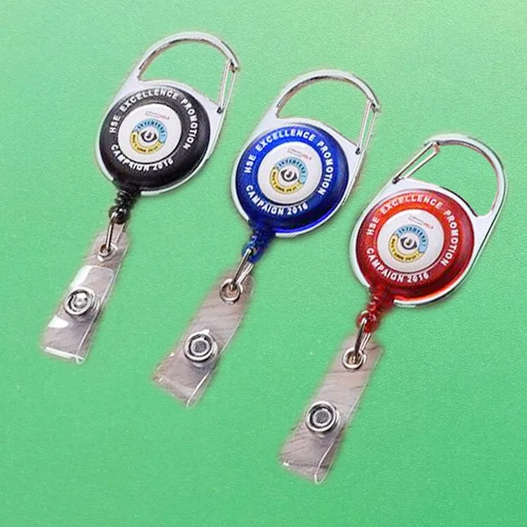 Retractable Id Card Badge Holder Carabiner Reel Clip On Id Holders